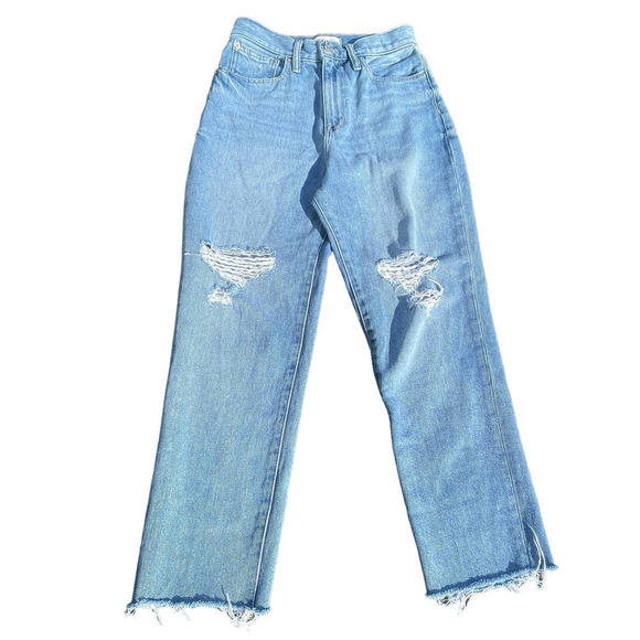 Madewell Distressed Momjean  Blue Jeans - Size 25 - Picture 5 of 16